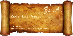 Zsákai Anett névjegykártya