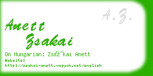 anett zsakai business card